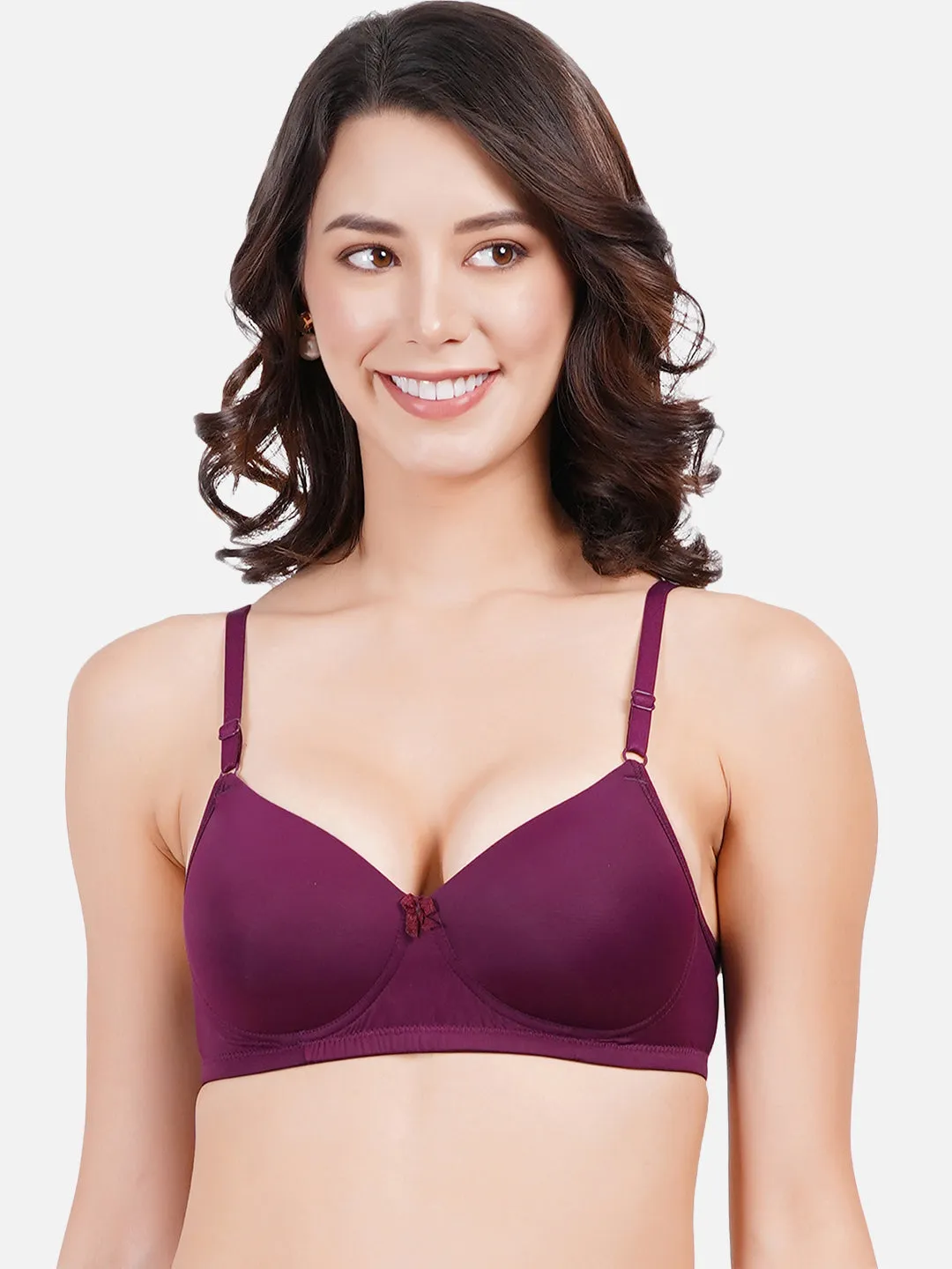 FIMS Fashion Women Lycra Solid Padded Bra Pack of 1 Purple