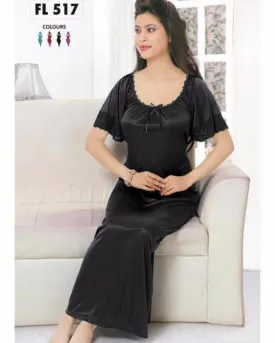 Flourish Long Silk Nightwear - FL-517