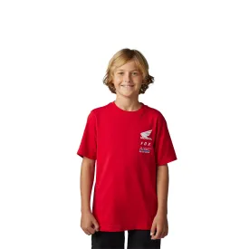 Fox Racing  Youth Honda Short Sleeve Tee T-Shirt Crew Neck Relaxed Fit Flame Red