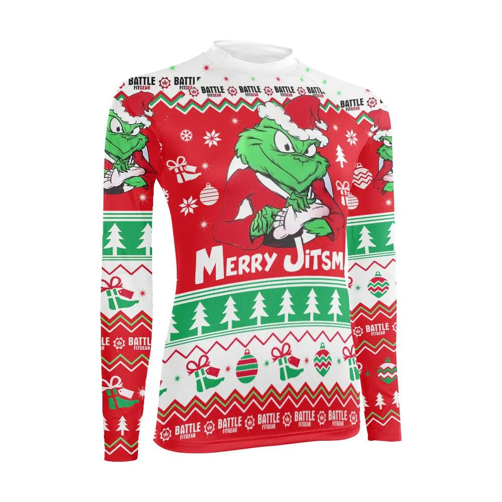 Funny Santa Grinch Women's Long Sleeve Rash Guard