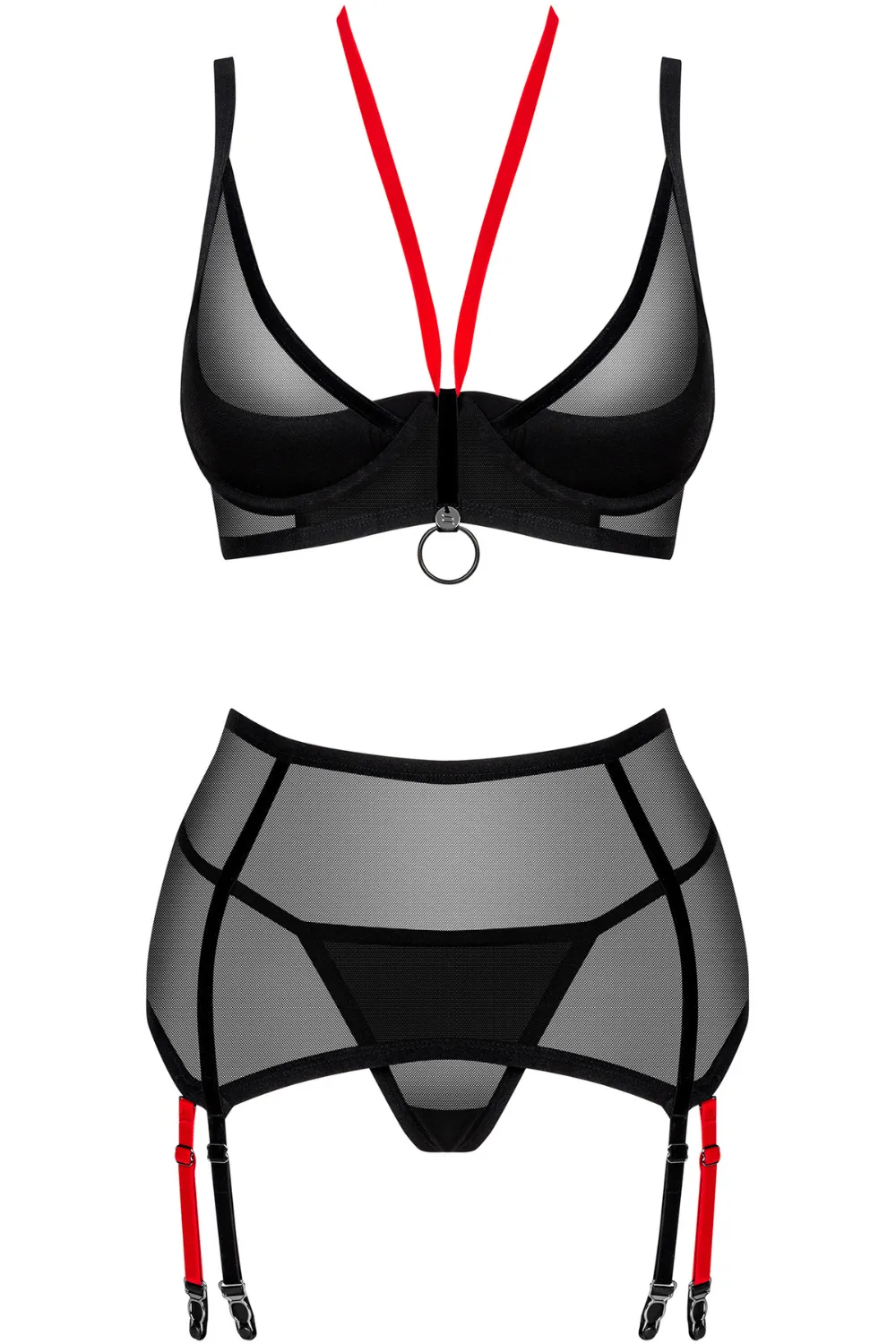 Glandez Bra, Thong & Suspender