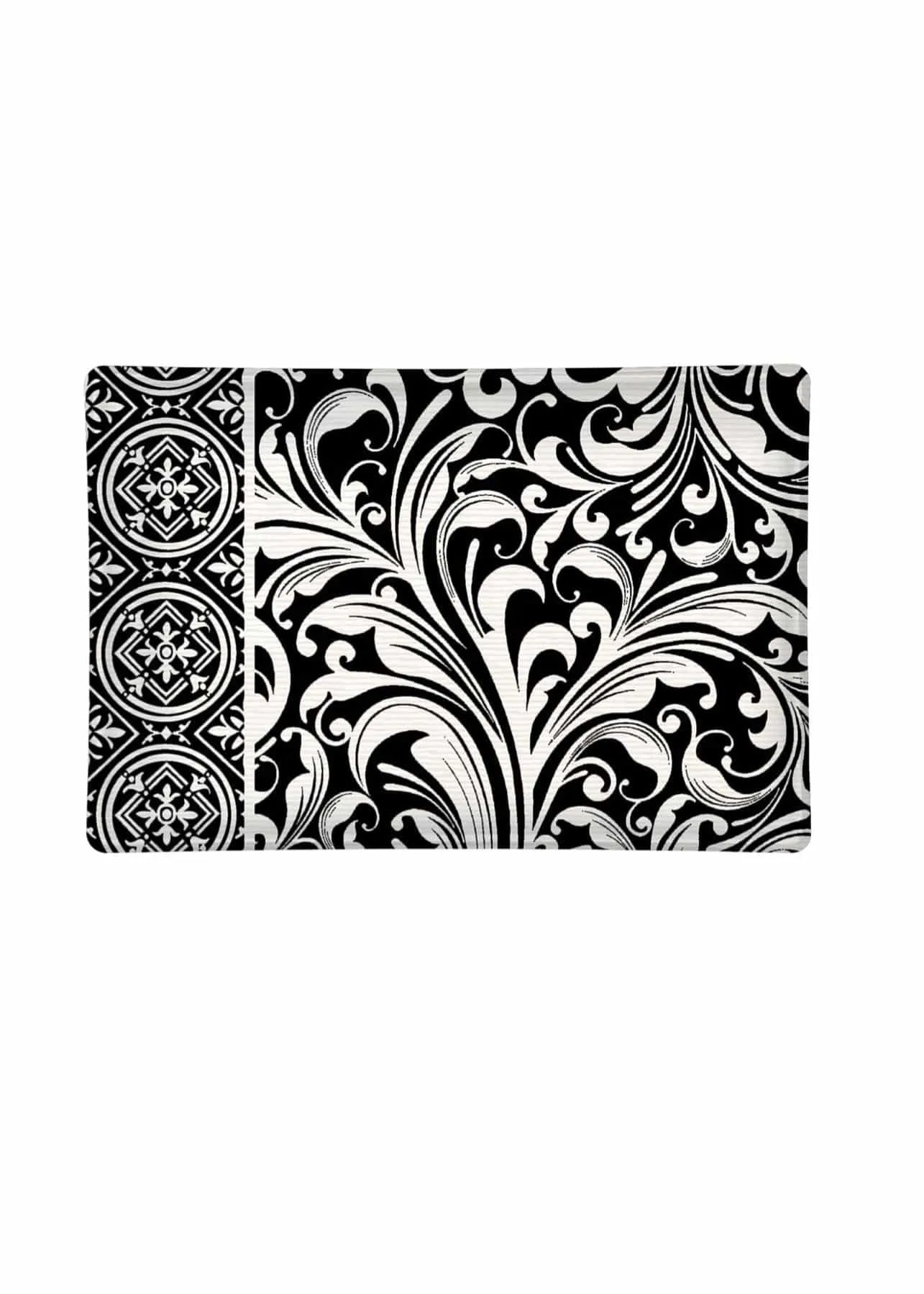 Glass Soap Dish Rectangular Black Florentine