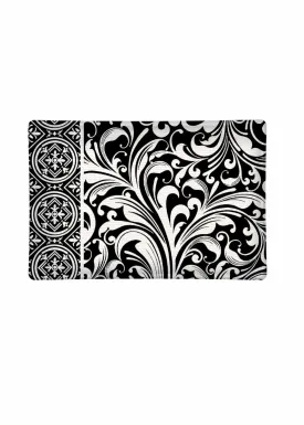 Glass Soap Dish Rectangular Black Florentine