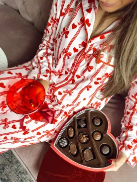 Hearts   Bows Pink Pajama Set