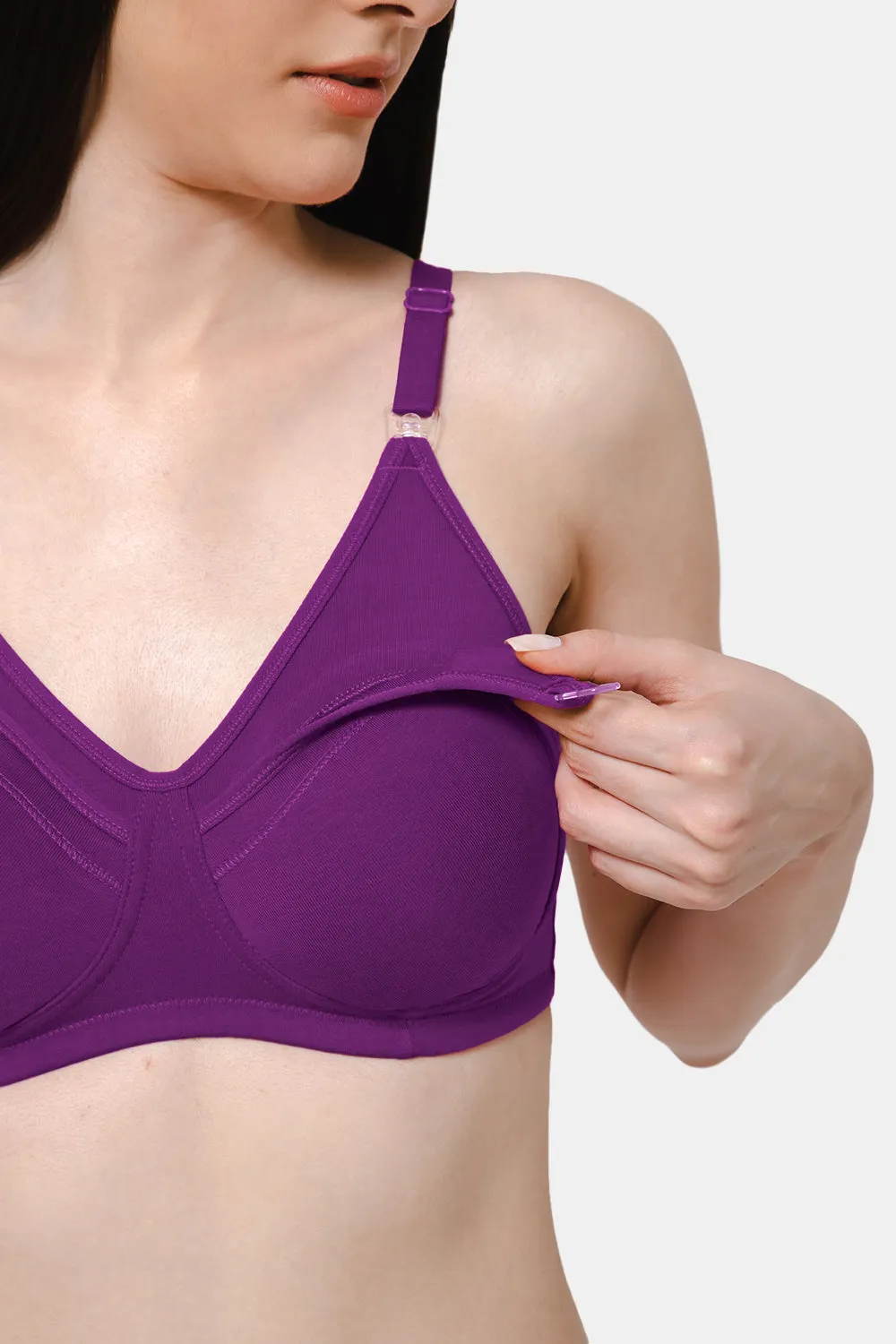 High Coverage Intimacy Nursing Bra - Maternity Bra - Magic Purple - FB07