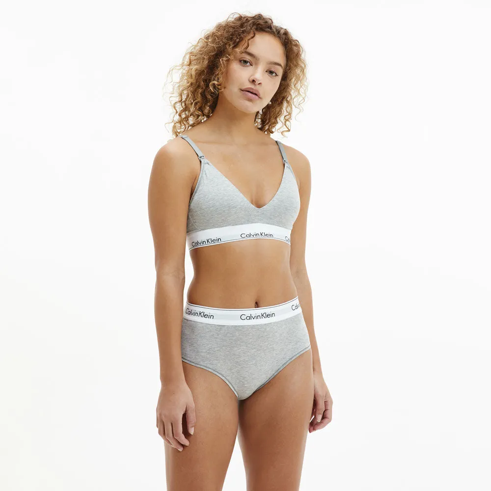 High Waist Bikini Brief - Light Grey