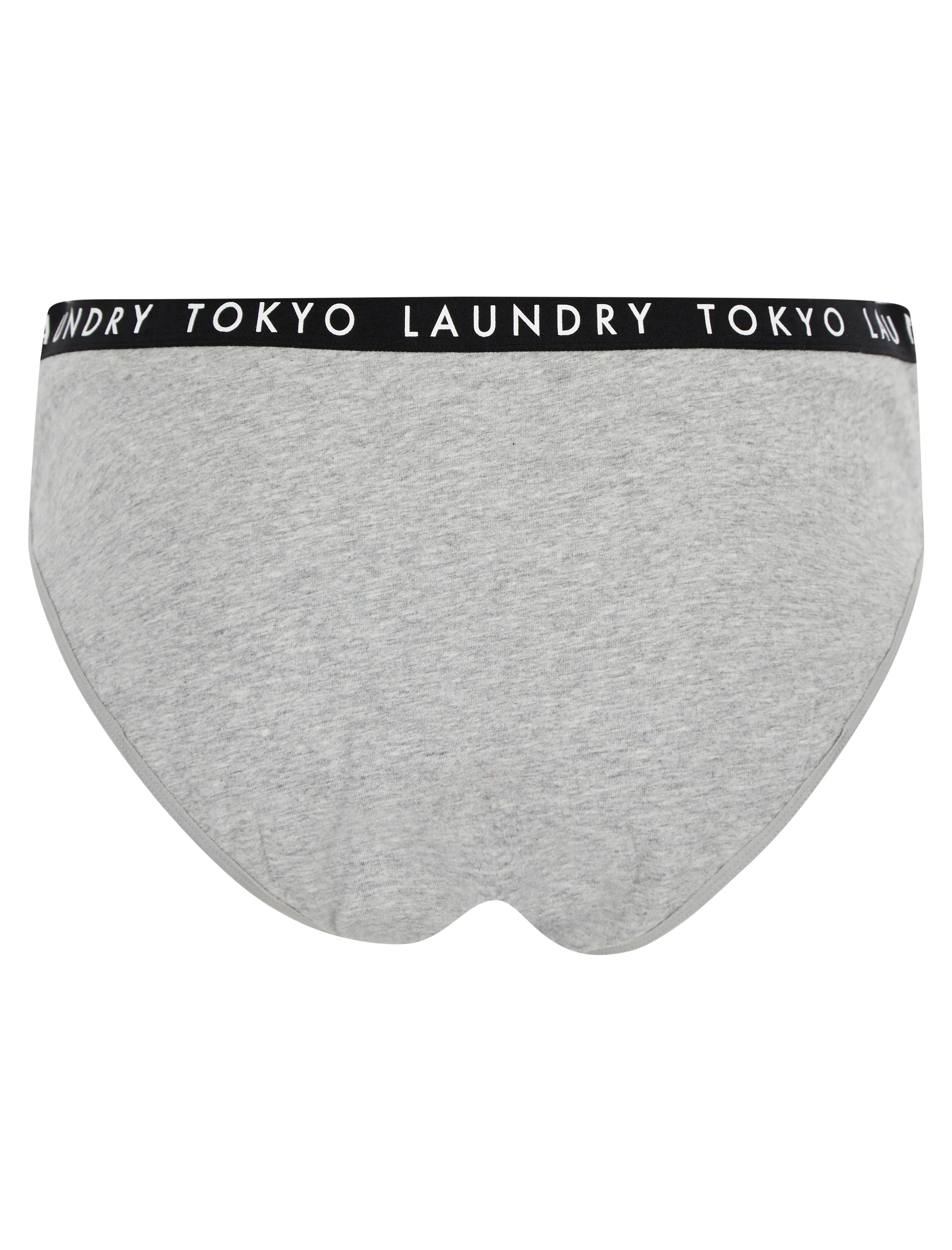 Hope (5 Pack) Cotton Assorted Briefs in Light Grey Marl / Bright White / Cayenne / Jet Black - Tokyo Laundry