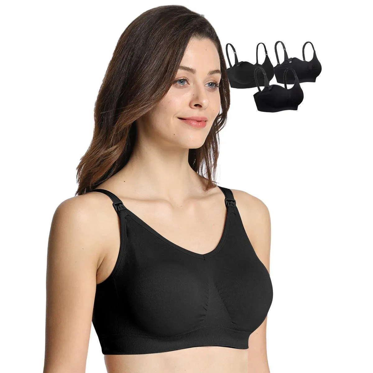 iLoveSIA 3PACK Support Low Impact Nursing and Maternity Bra