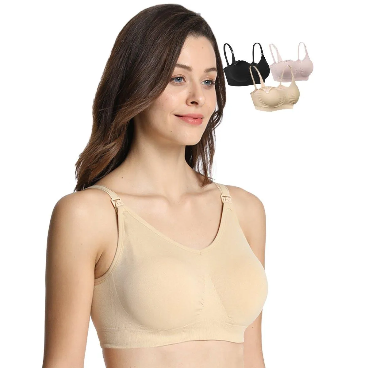 iLoveSIA 3PACK Support Low Impact Nursing and Maternity Bra