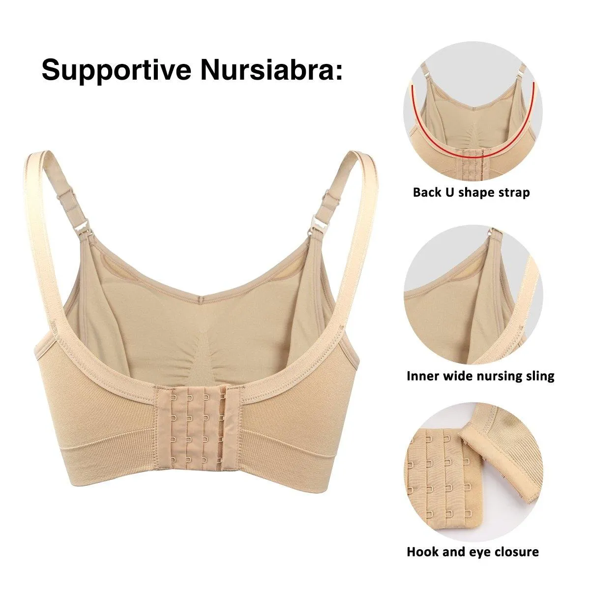 iLoveSIA 3PACK Support Low Impact Nursing and Maternity Bra
