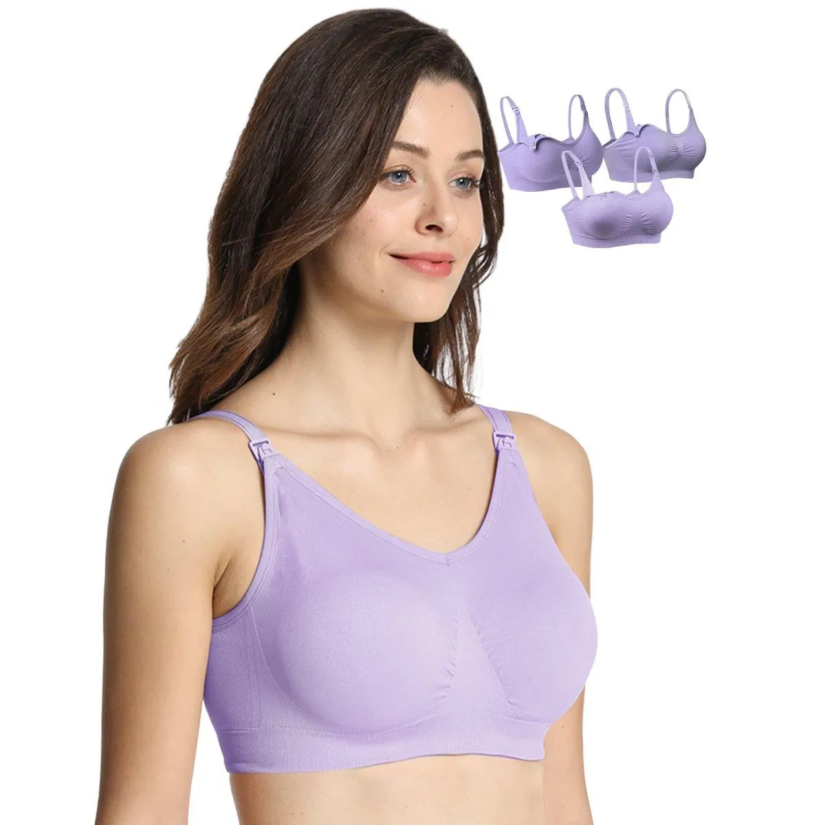 iLoveSIA 3PACK Support Low Impact Nursing and Maternity Bra