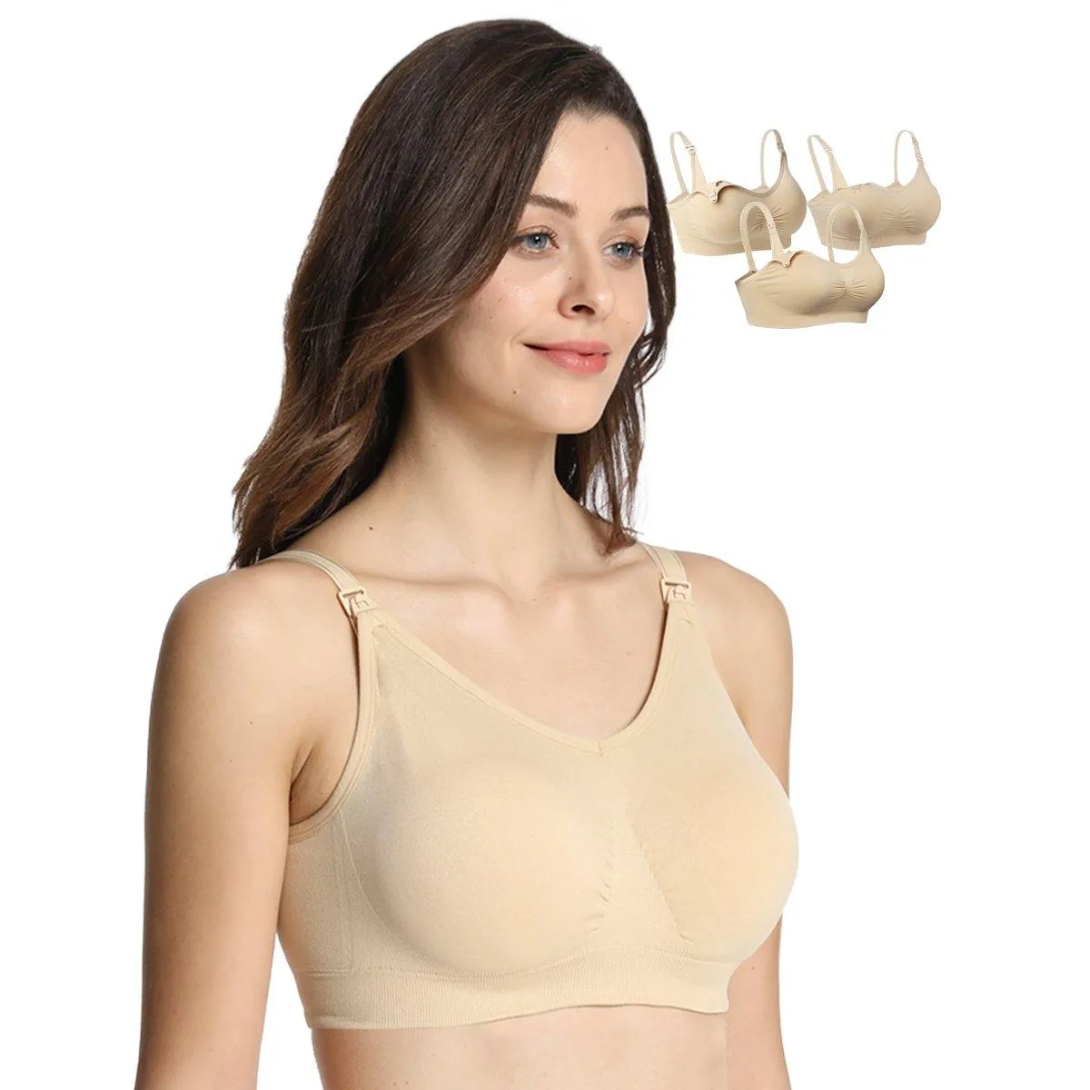 iLoveSIA 3PACK Support Low Impact Nursing and Maternity Bra
