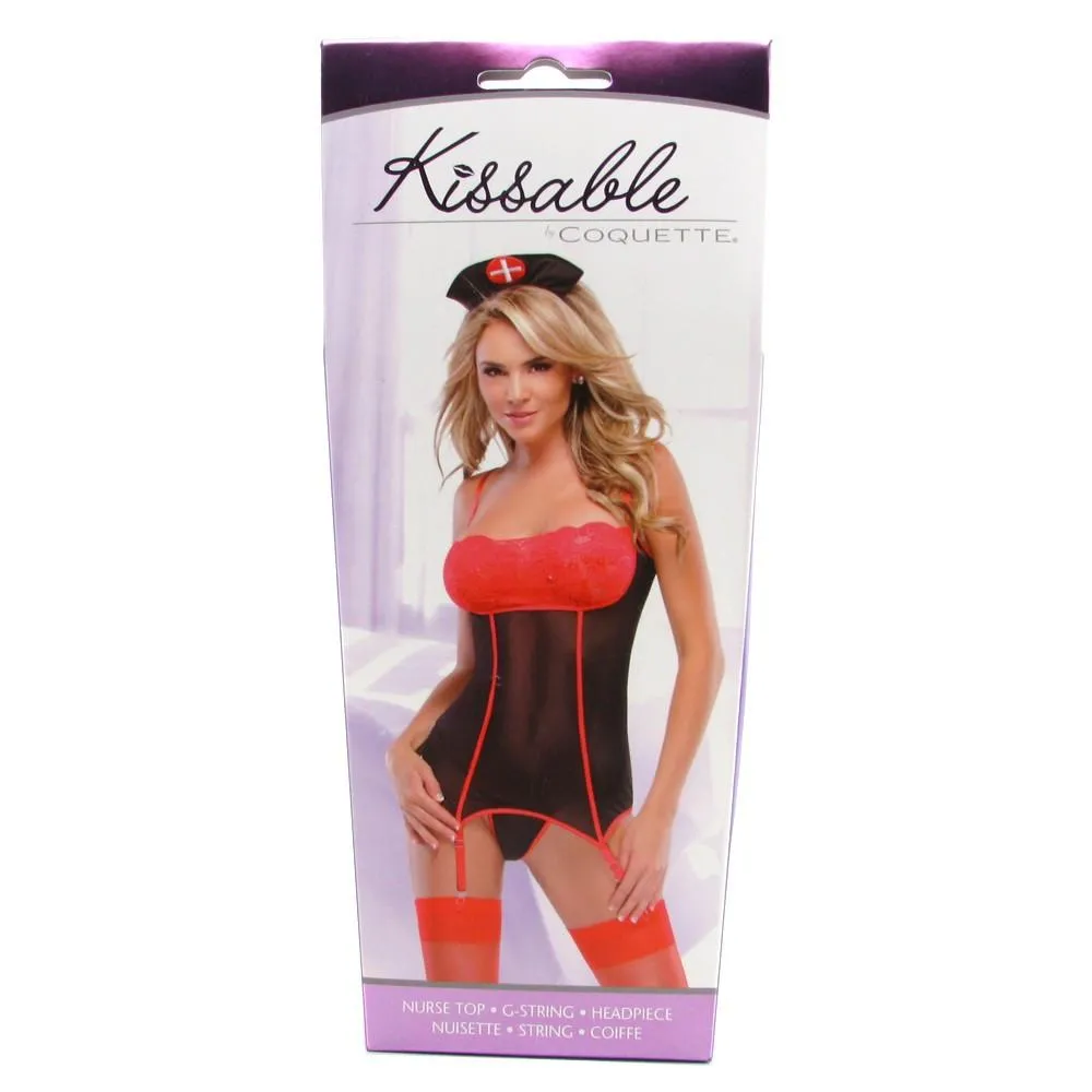 Kissable Black Nurse Lingerie Set