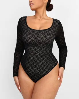 Lace Glamour Geometric Shaping Bodysuit