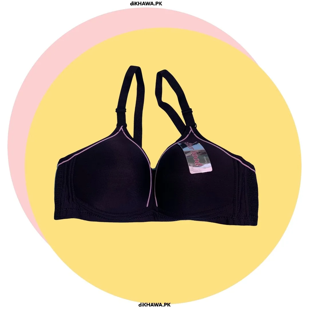 Light Weight SH8826 Comfort Black Bra - Signle Padded Non Wired - By Sister Hood- 2021