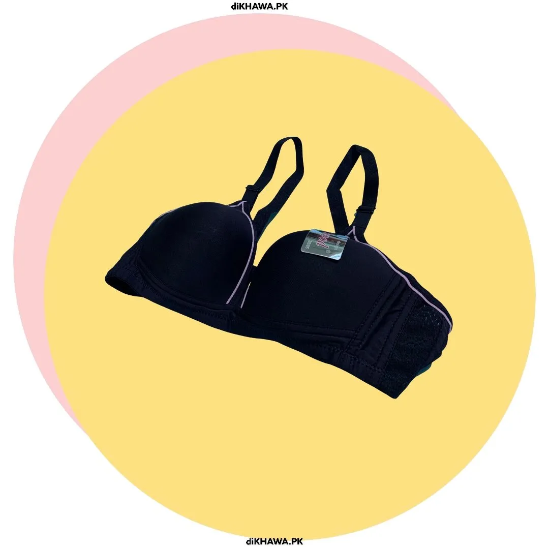 Light Weight SH8826 Comfort Black Bra - Signle Padded Non Wired - By Sister Hood- 2021