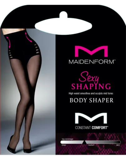 Maidenform Sexy High-Waist Body-Shaper Shaping Pantyhose Black 0B995 XXXL