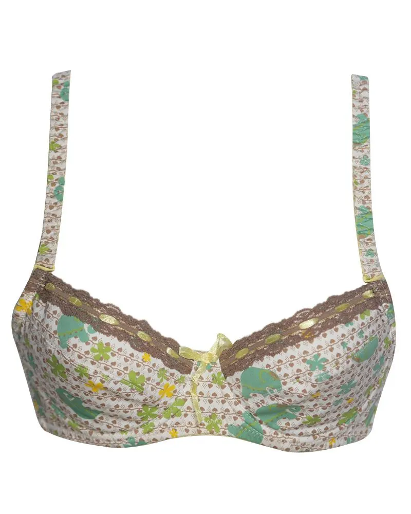 Malado Cotton Lace Bra - Non Padded Underwired Bra
