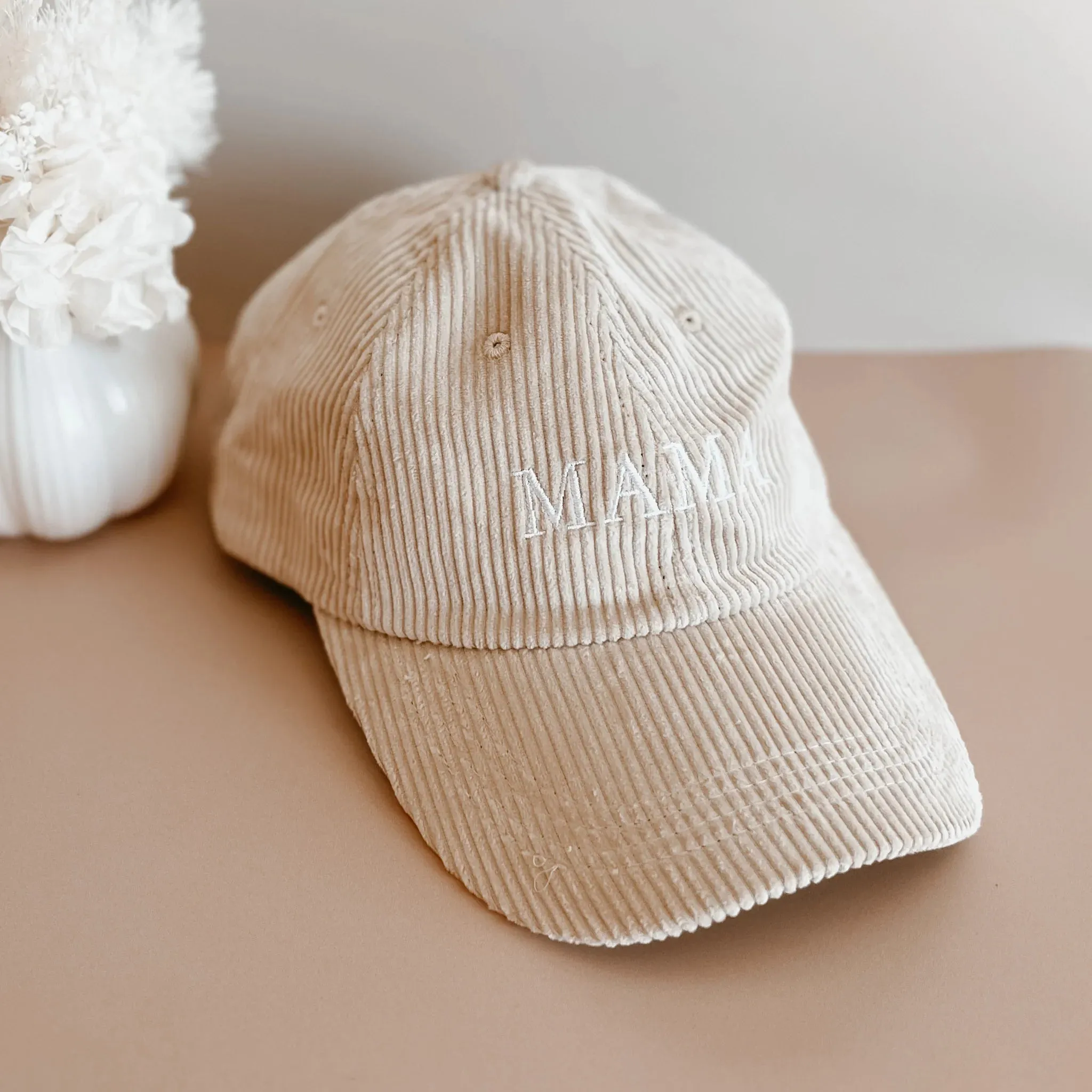 'Mama' Corduroy Curve Brim Hat