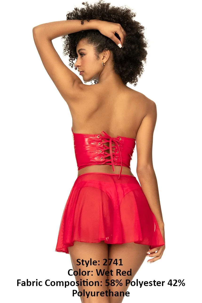 Mapale Two Piece Lingerie Set Color Wet Red