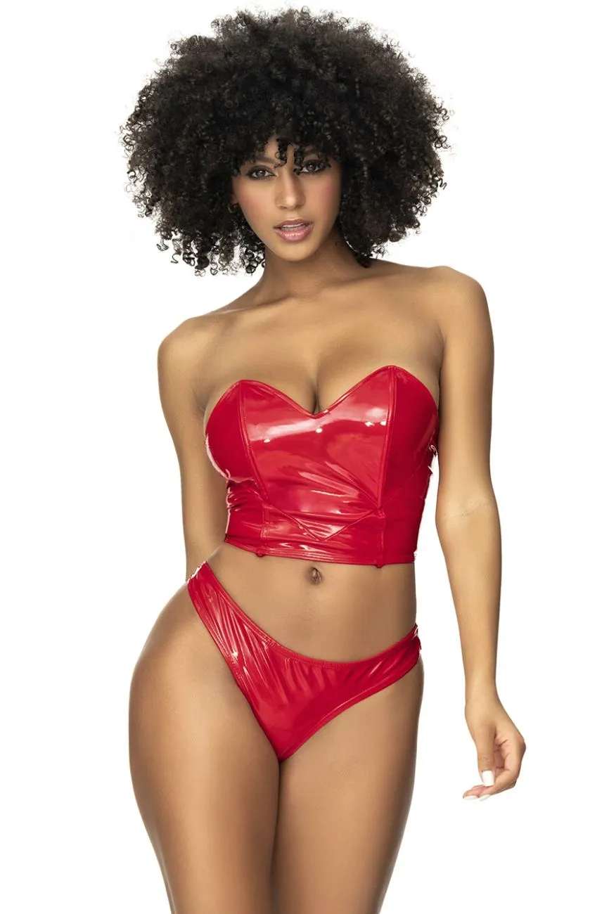 Mapale Two Piece Lingerie Set Color Wet Red