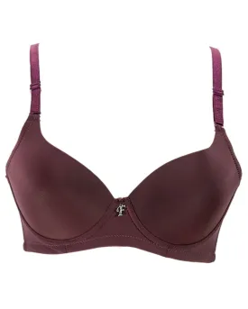 Maroon Pushup Flourish Bra - Single Padded Underwired Bra - FL997