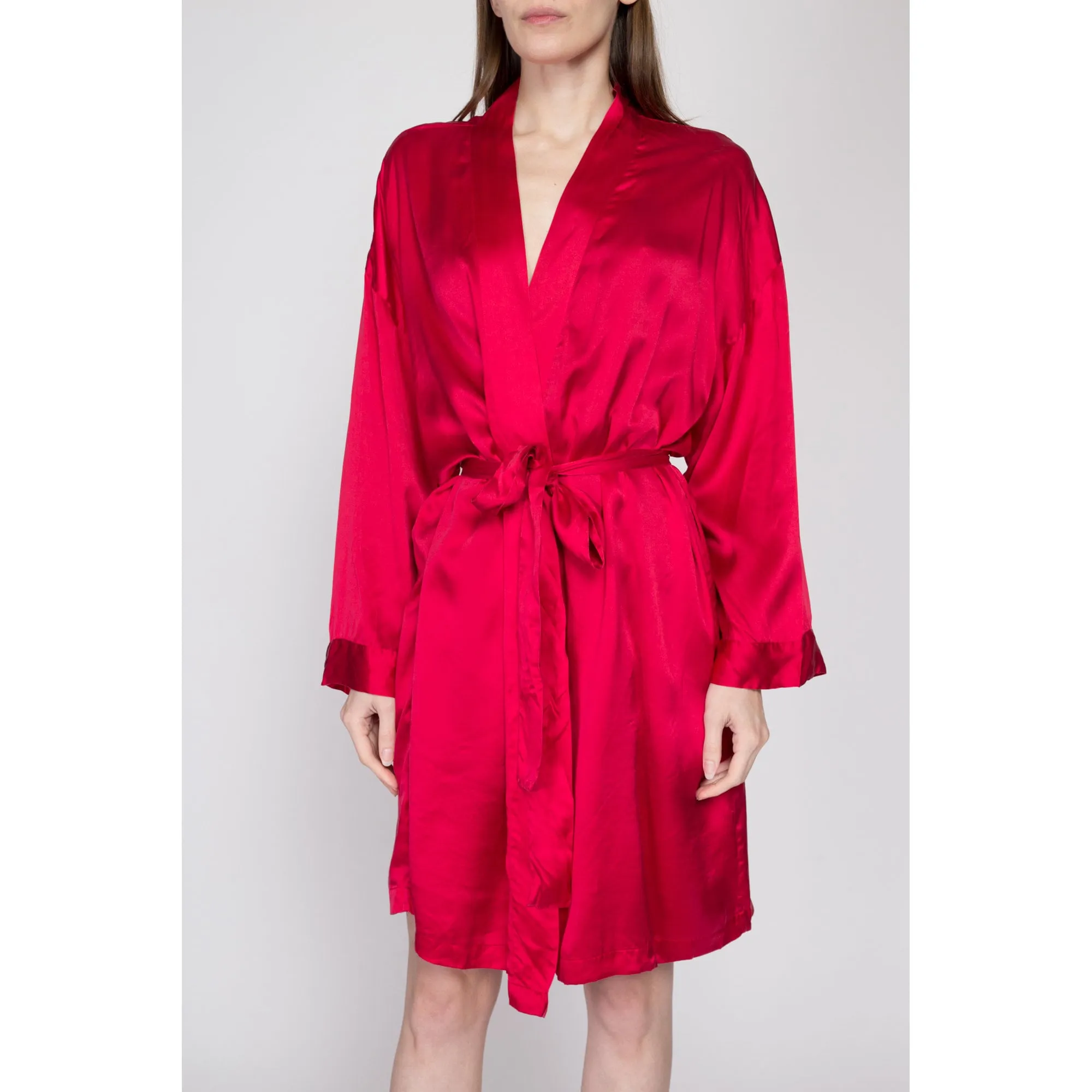 Med-Lrg 90s Victoria's Secret Red Silk Robe