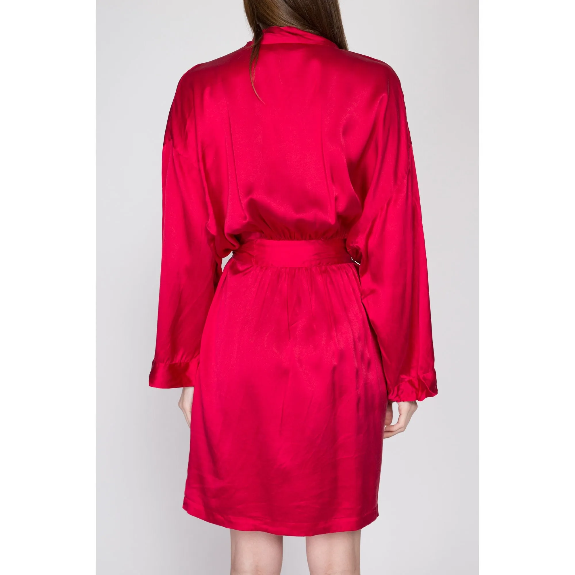 Med-Lrg 90s Victoria's Secret Red Silk Robe