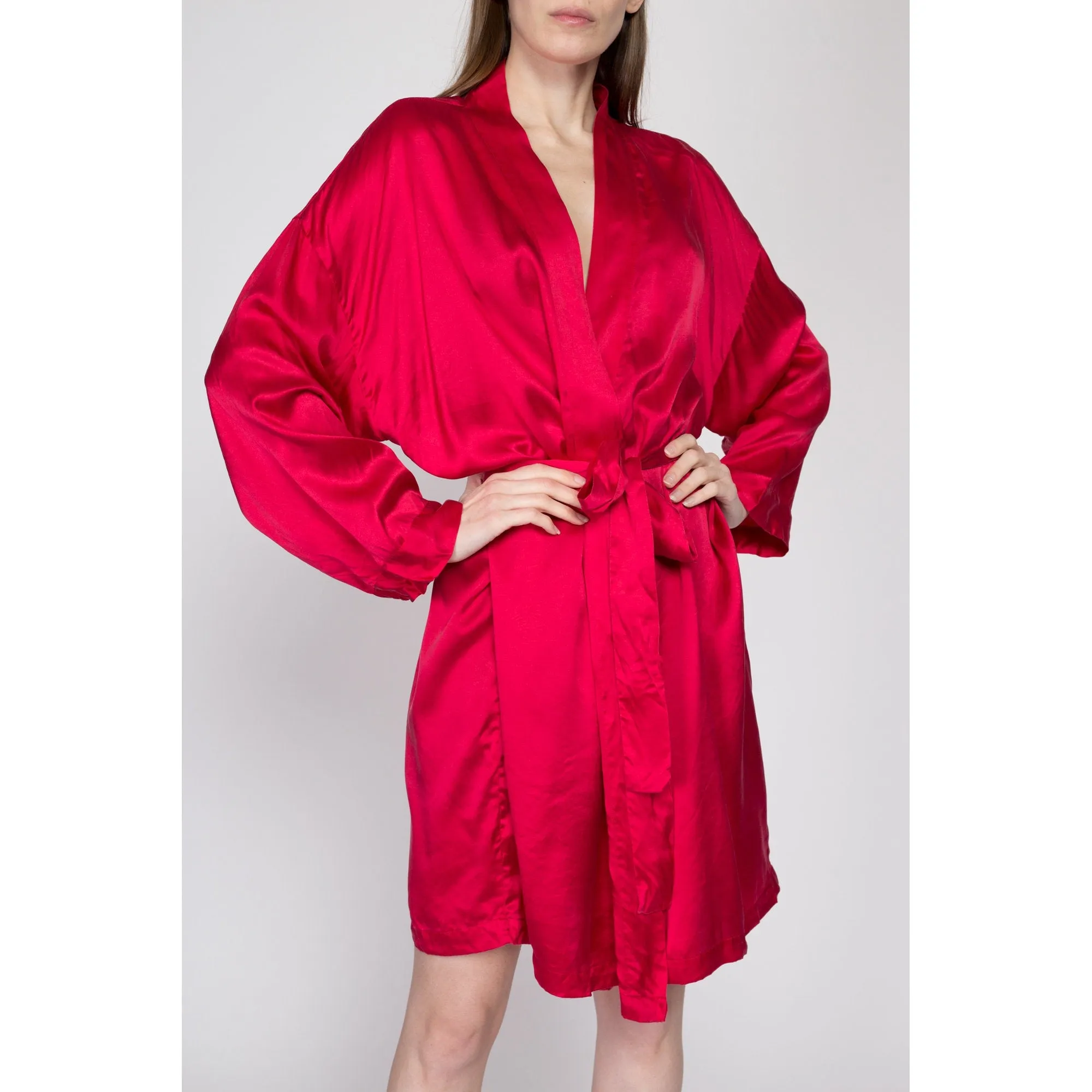Med-Lrg 90s Victoria's Secret Red Silk Robe