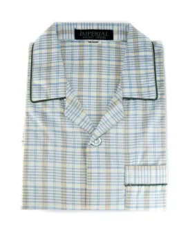 Mens Wedding Nightwear - Checkered Design Nightdress By Hy-Brow Plus High Classic