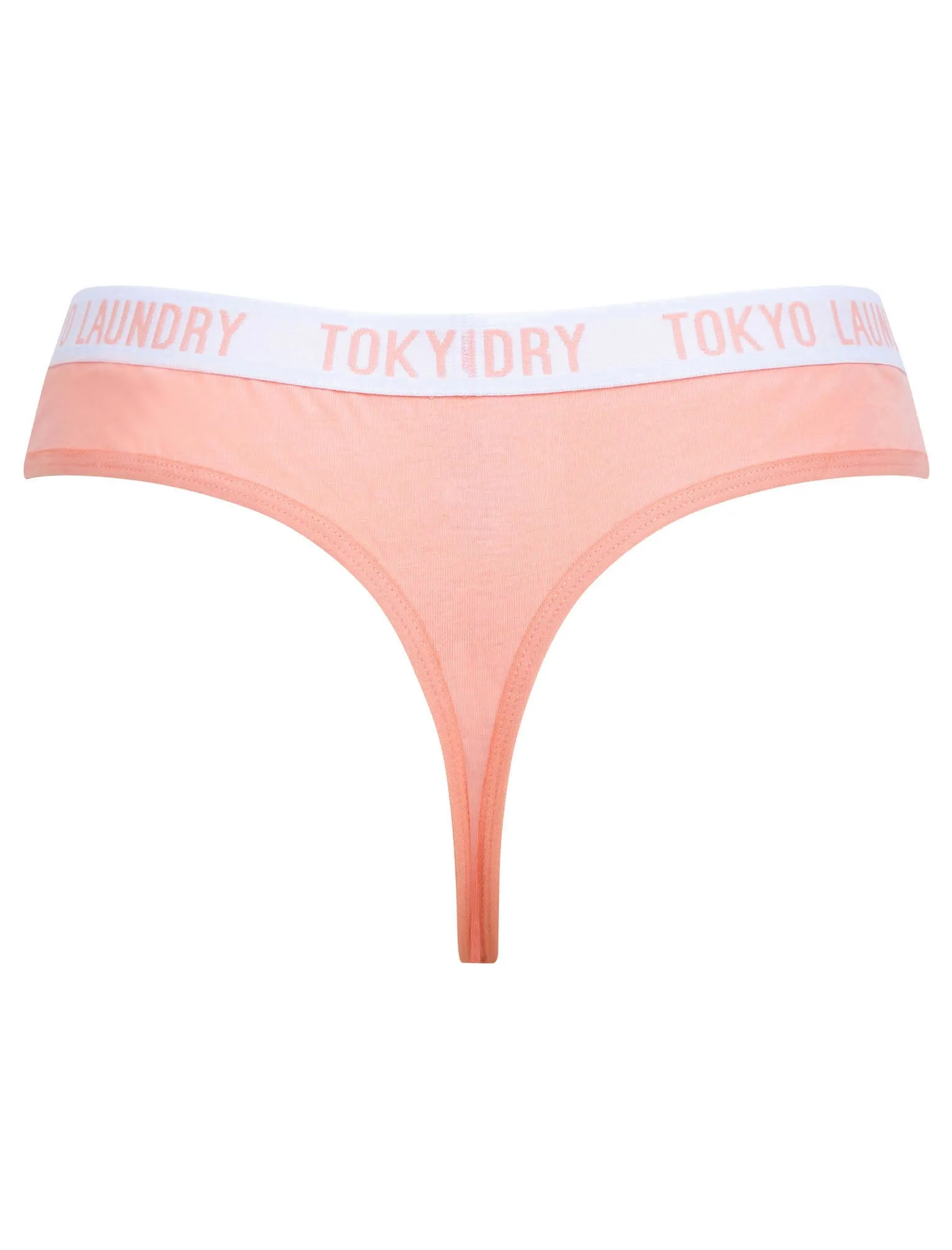 Milla (5 Pack) Cotton Assorted Thongs in Bridal Rose / Mid Grey Marl / Jet Black - Tokyo Laundry