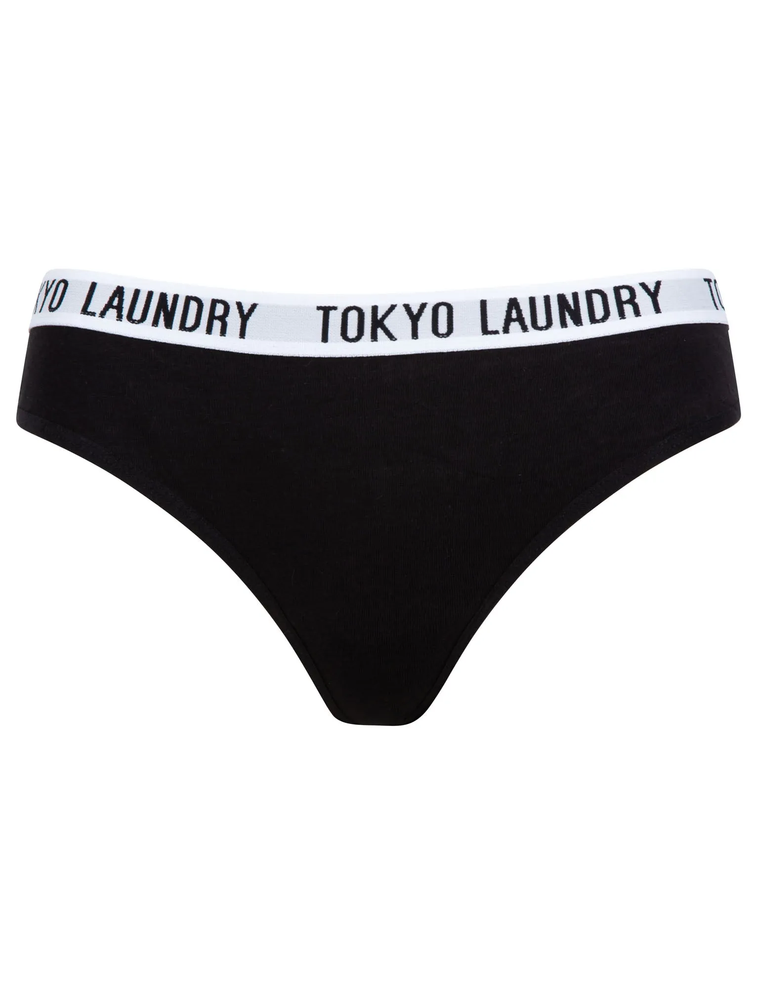 Milla (5 Pack) Cotton Assorted Thongs in Bridal Rose / Mid Grey Marl / Jet Black - Tokyo Laundry