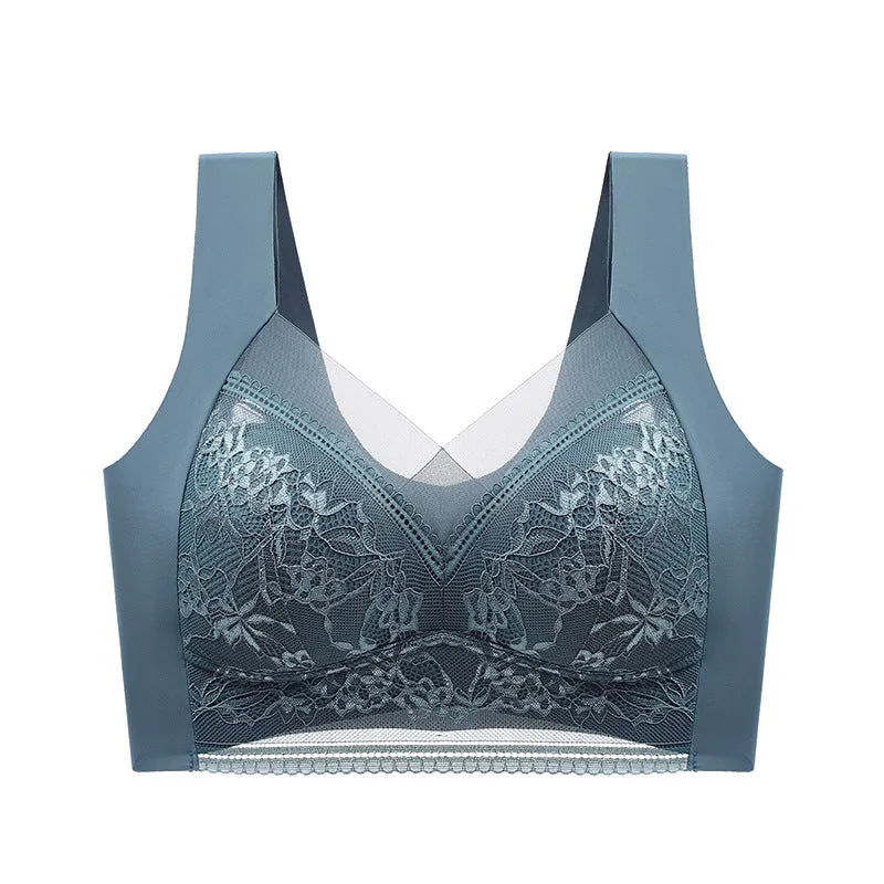 Minimizer Lace Mesh Wireless Bra
