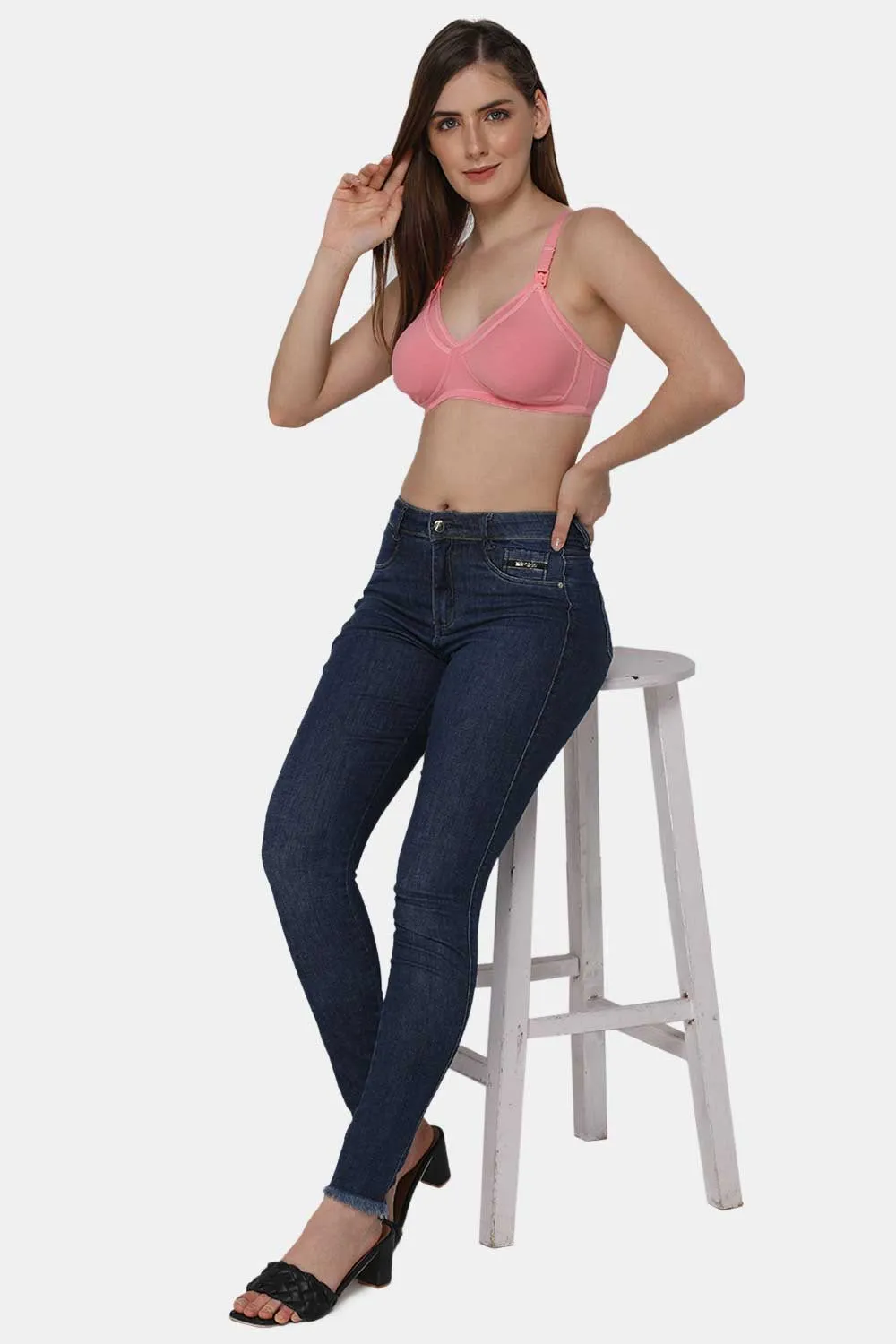 Moisture absorbent Cotton Blend Medium Coverage Non-Padded Intimacy Nursing Bra Other Shades- FB909