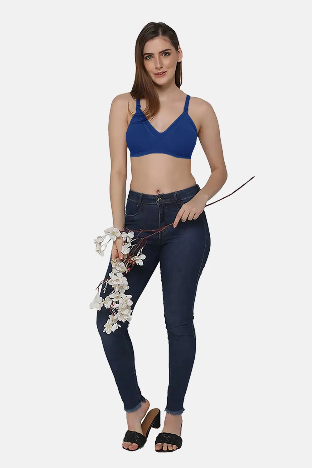 Moisture absorbent Cotton Blend Medium Coverage Non-Padded Intimacy Nursing Bra Other Shades- FB909