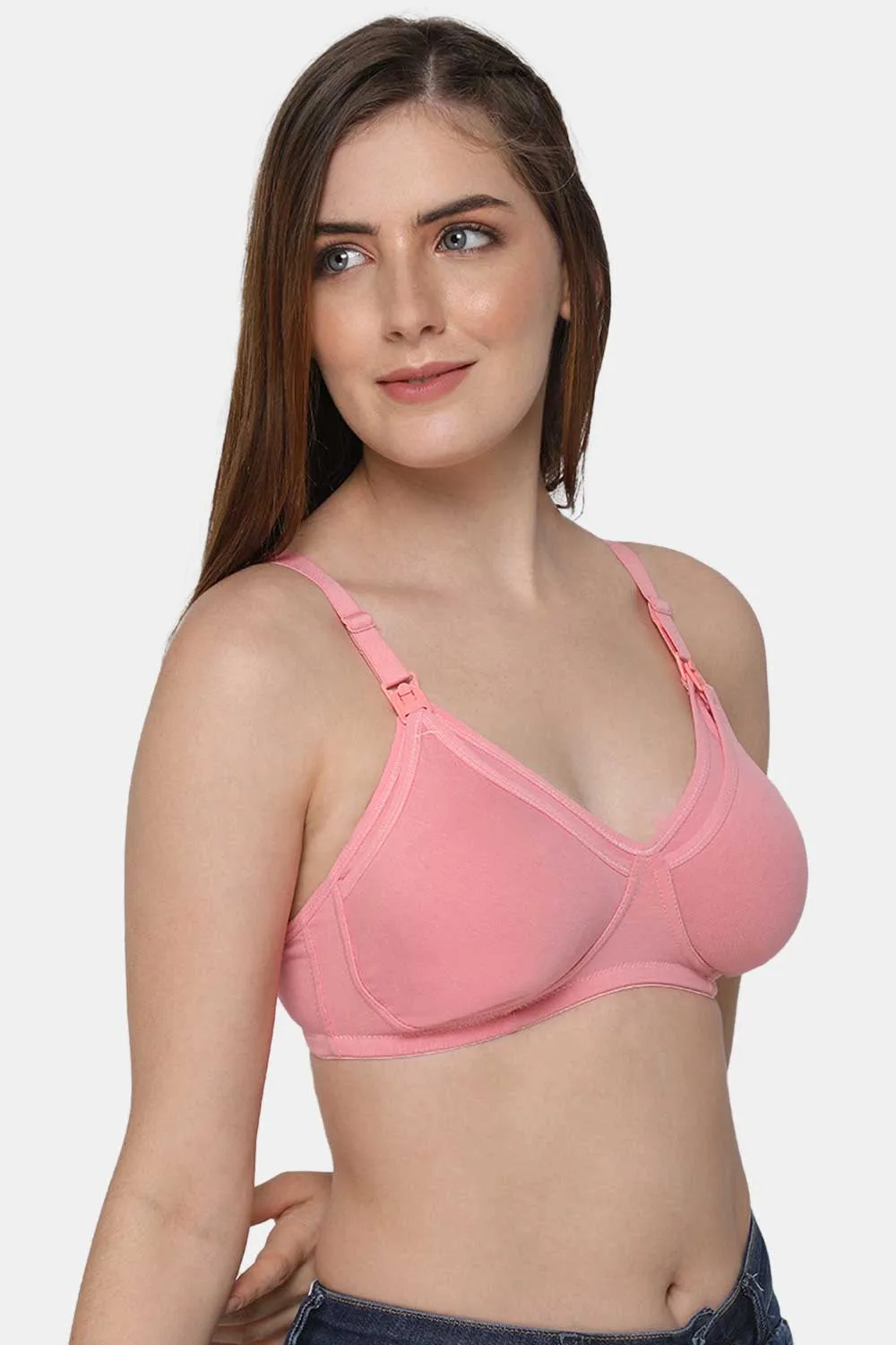 Moisture absorbent Cotton Blend Medium Coverage Non-Padded Intimacy Nursing Bra Other Shades- FB909