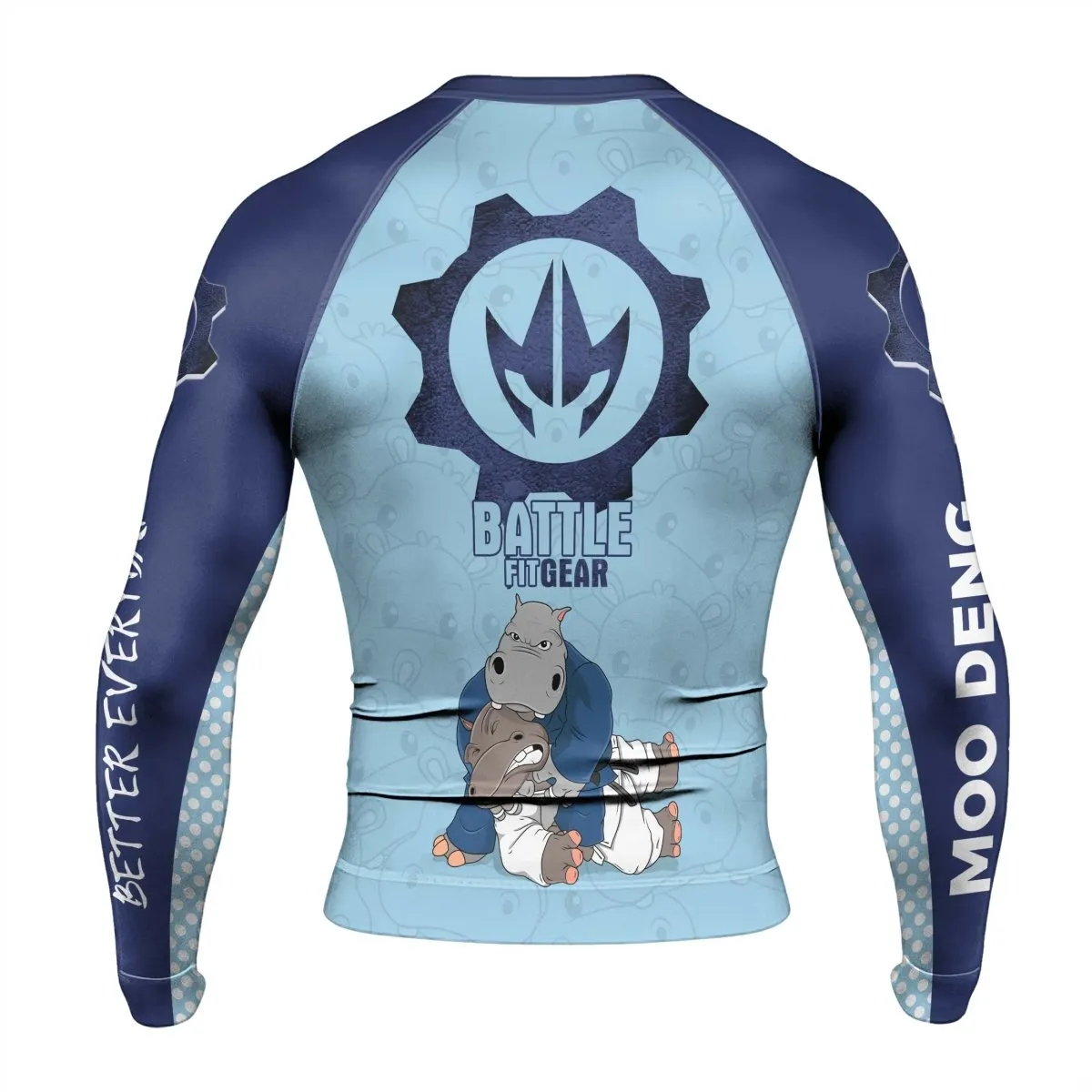 Moo Deng Hippo Choke Men's Long Sleeve Rash Guard