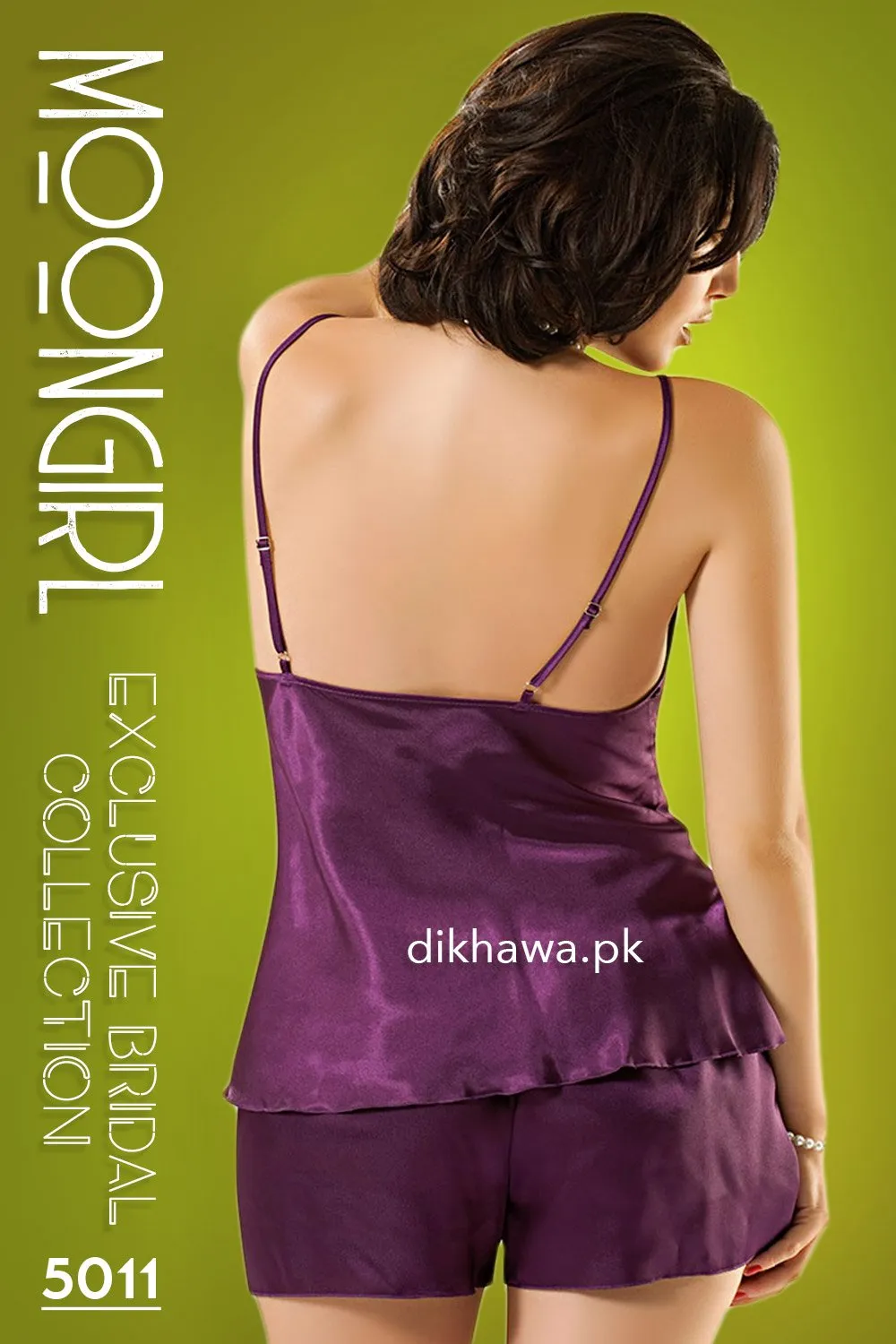 Moongirl - Exclusive Bridal Wedding Honeymoon 2Pc Short Nighty Cami Set 5011 - Turkish Brand