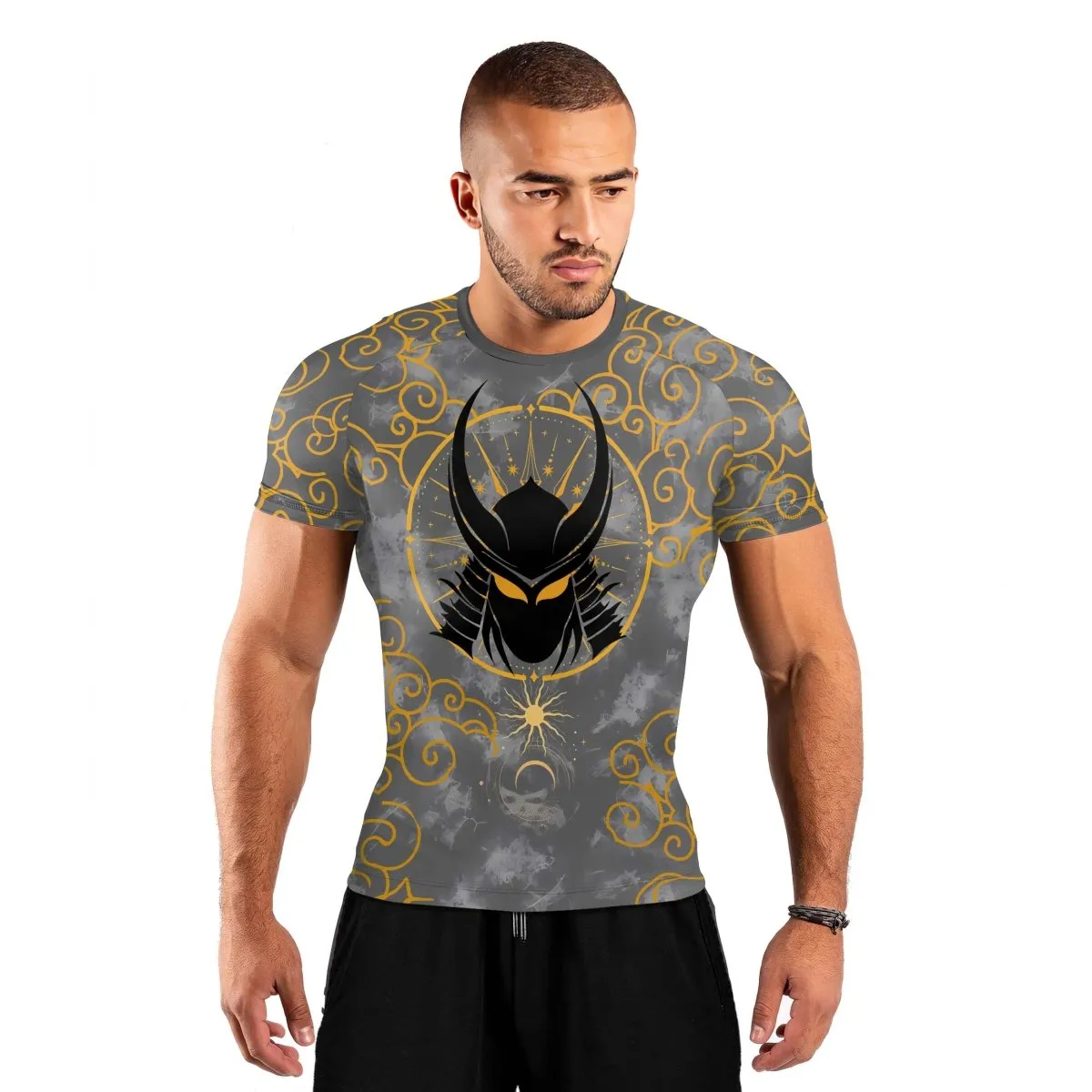 Moonlight Samurai Men's Short Sleeve Rash Guard