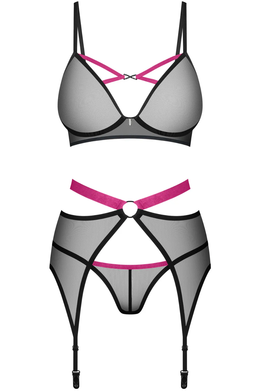 Novenes Bra, Thong & Suspender