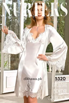Nurteks - Exclusive Bridal Wedding Honeymoon 2Pc Designer Nighty Set 5320 - Turkish Brand