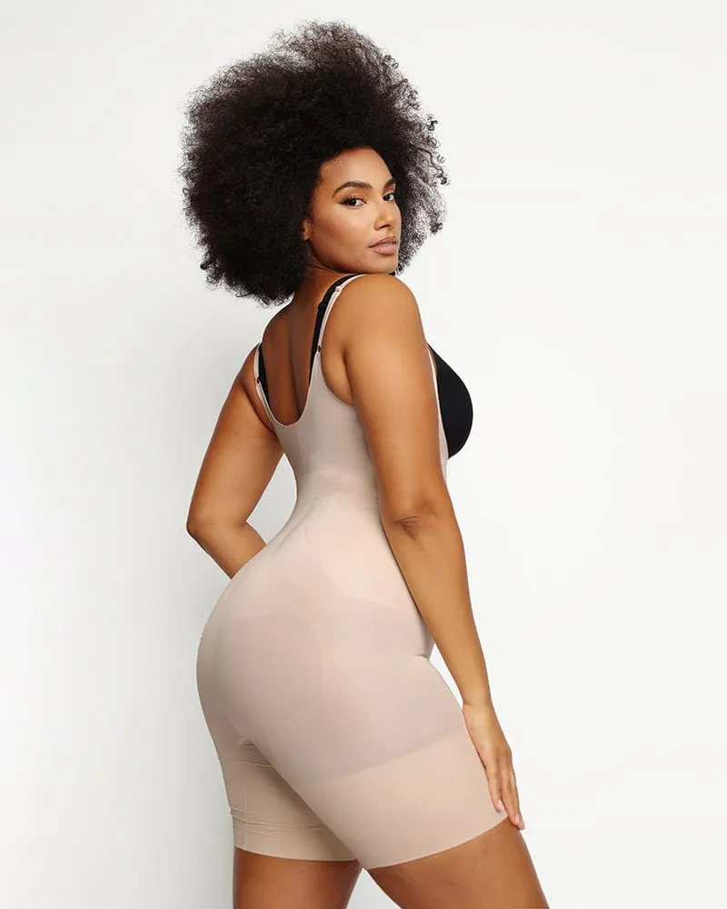 Open Bust Bodysuit With Sculpting Panels