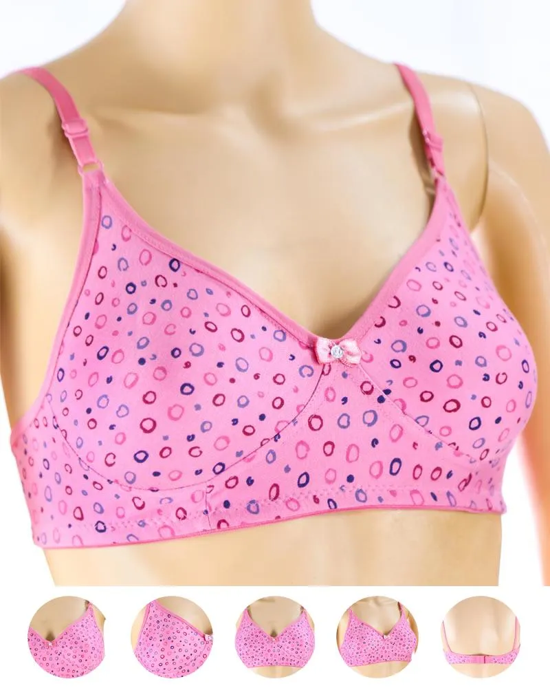 Pack of 3 - Madam Bra - M-7 - Non Padded, Non Wired Bra, Soft Jersey Cotton Bra
