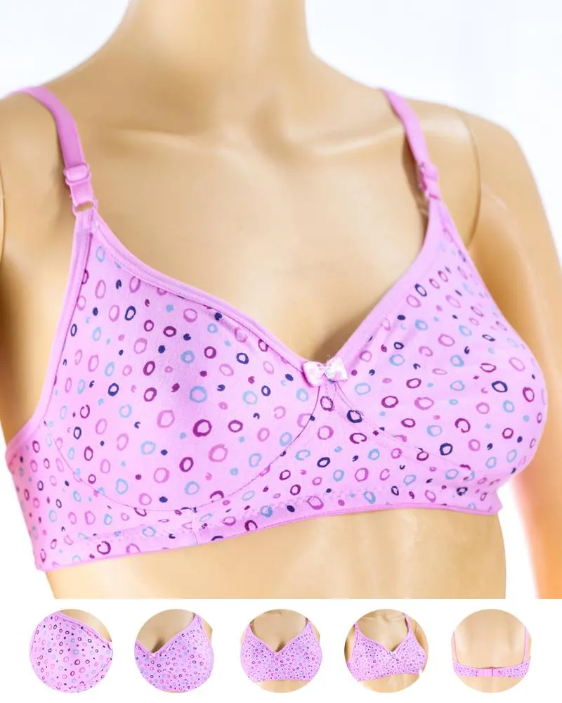 Pack of 3 - Madam Bra - M-7 - Non Padded, Non Wired Bra, Soft Jersey Cotton Bra