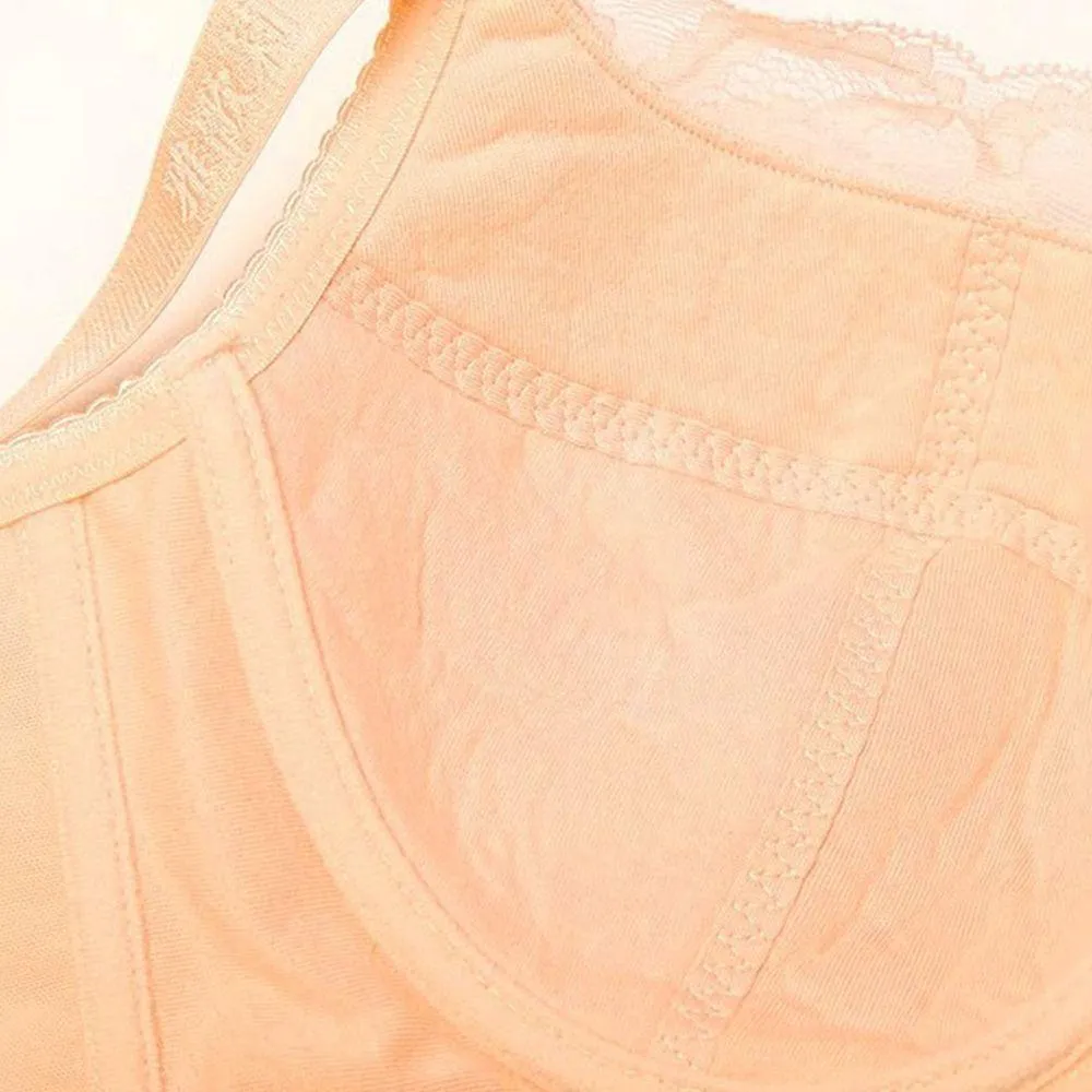 Peach Net Double Padded Underwired Bra