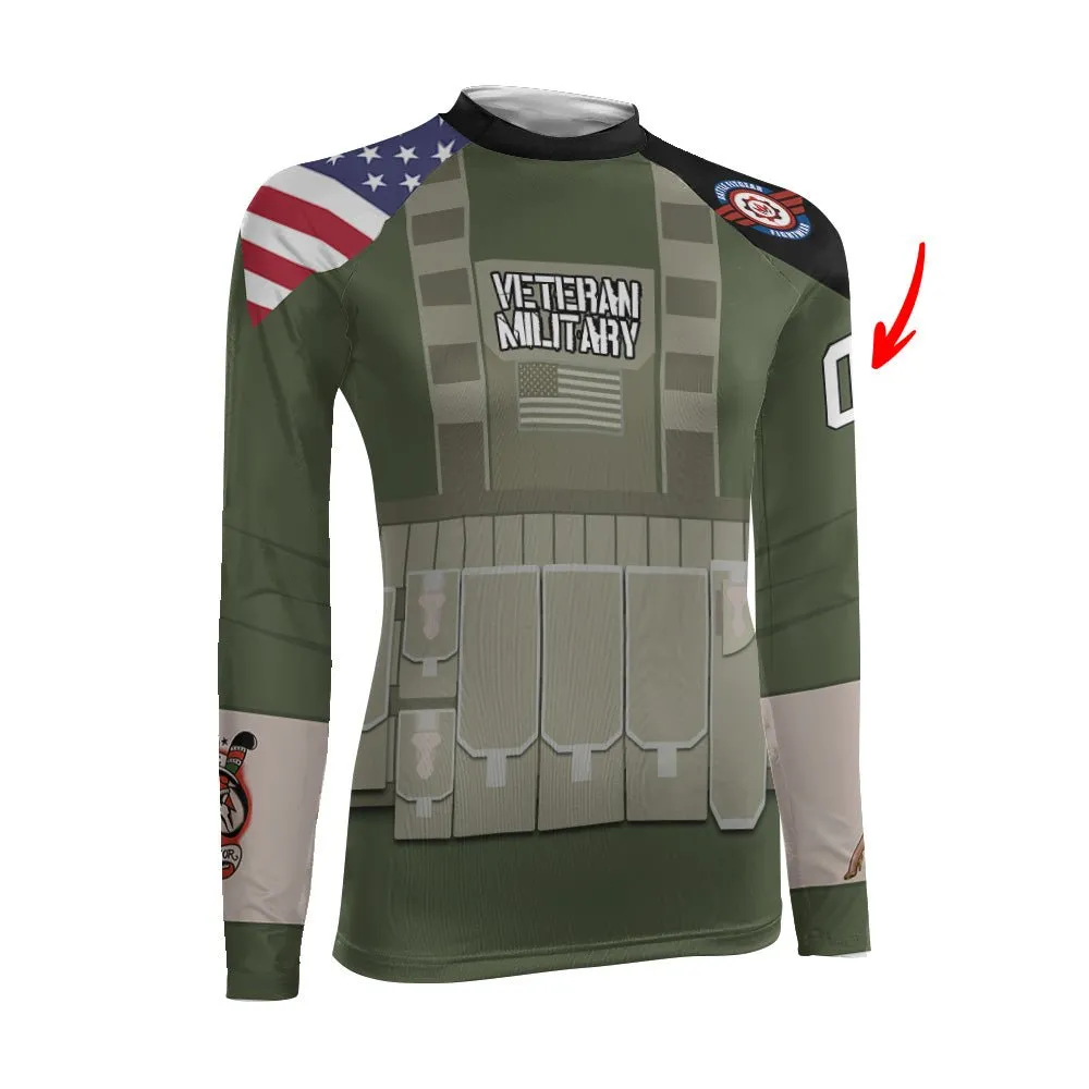Personalized USA MACVSOG Veteran Women's Long Sleeve Rash Guard
