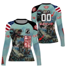 Personalized Veteran Bloody Ridge Women's Long Sleeve Rash Guard