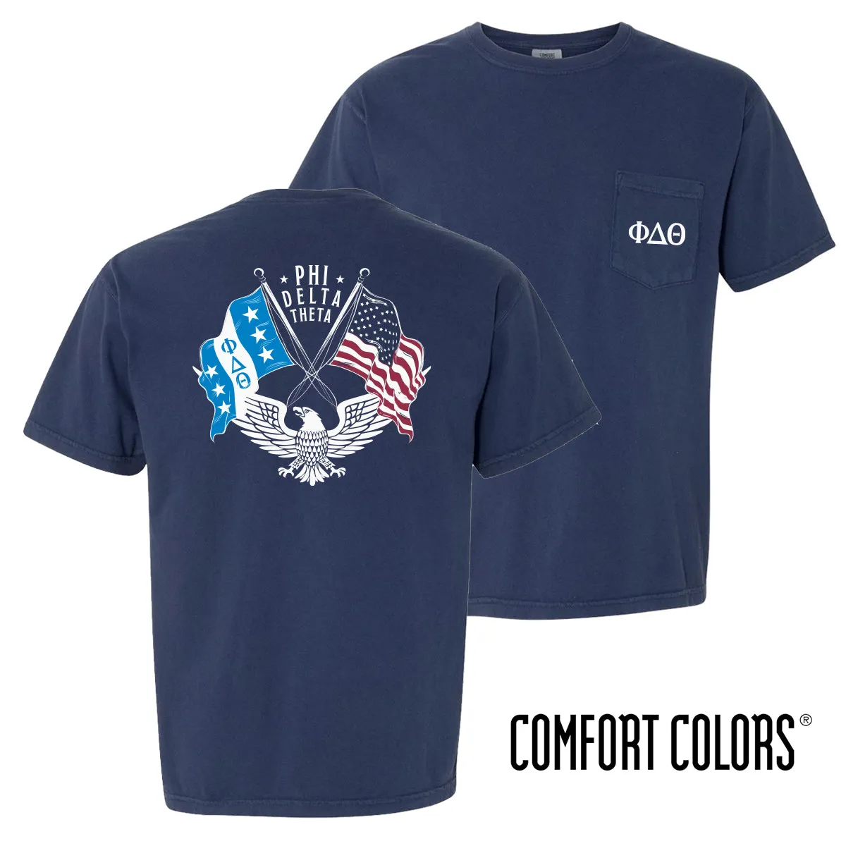Phi Delt Comfort Colors Navy Patriot tee