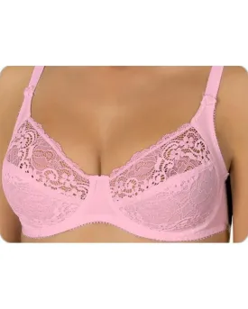 Pink Bridal Bra , Non Padded - Under Wired Bra - Yadaili