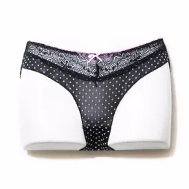 Polka Dotted Black & Pink Net Pantie